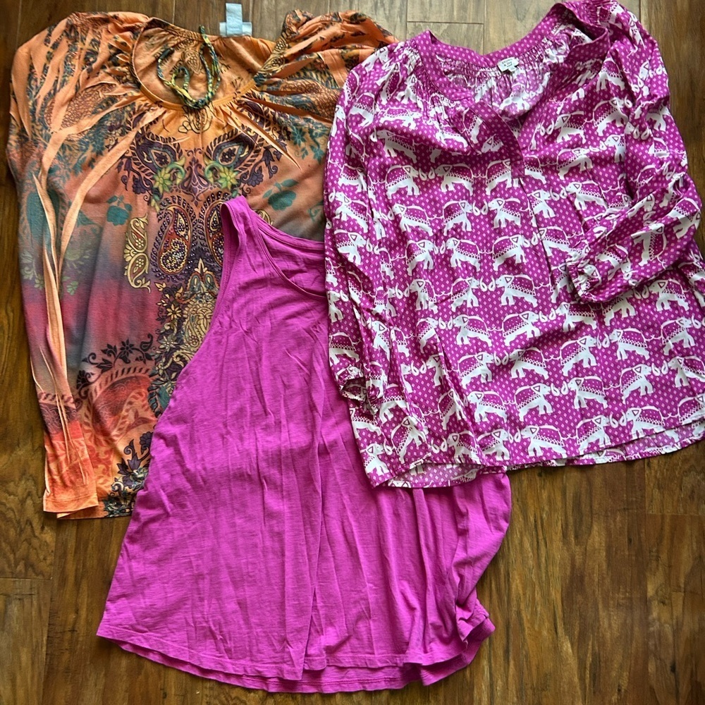 Women’s Short Sleeve Shirts in Size 3X Bundle of Three Perfect for Summer